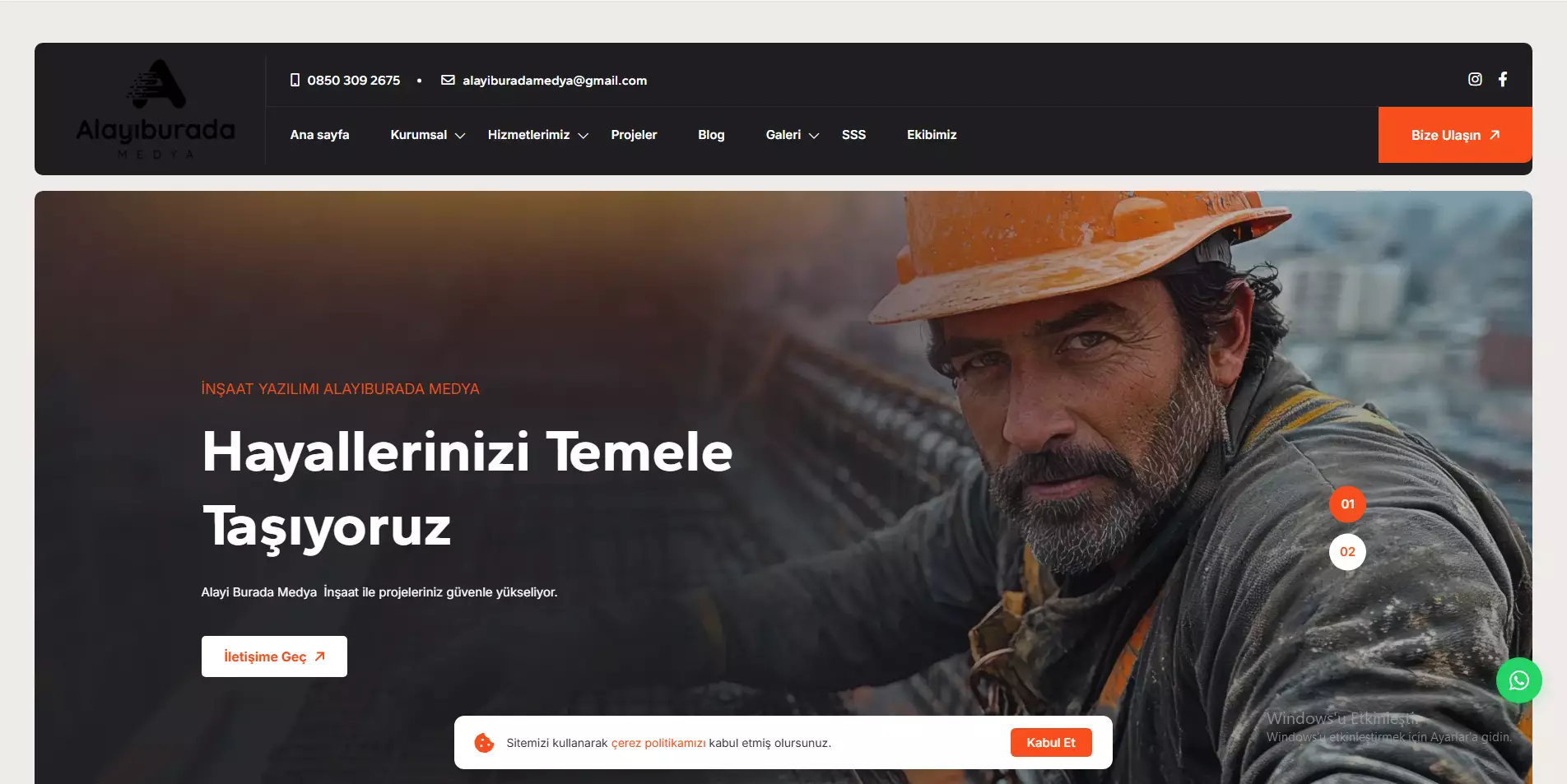 İnşaat Firması Web Sitesi Yazılımı 🏗️