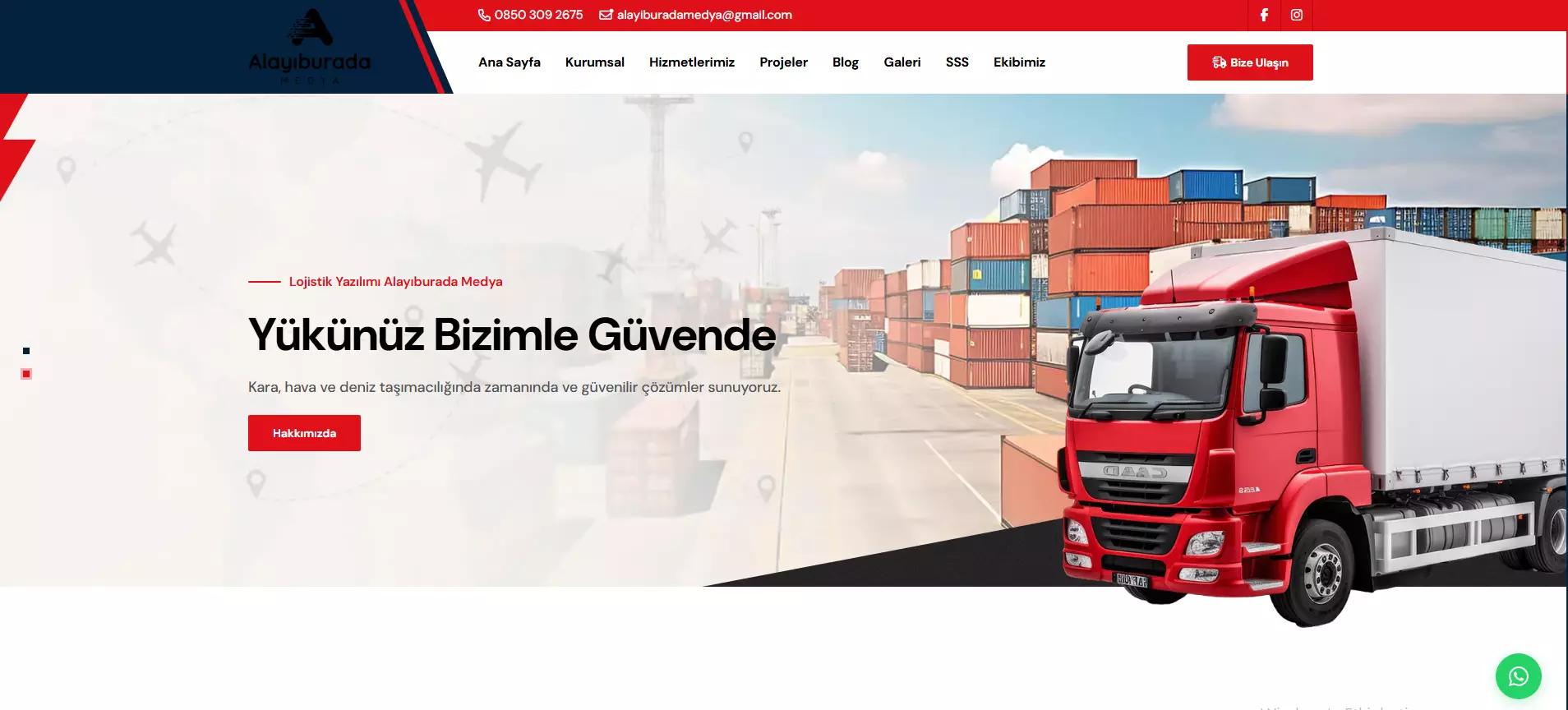 Lojistik & Taşımacılık Web Sitesi Yazılımı 🚚