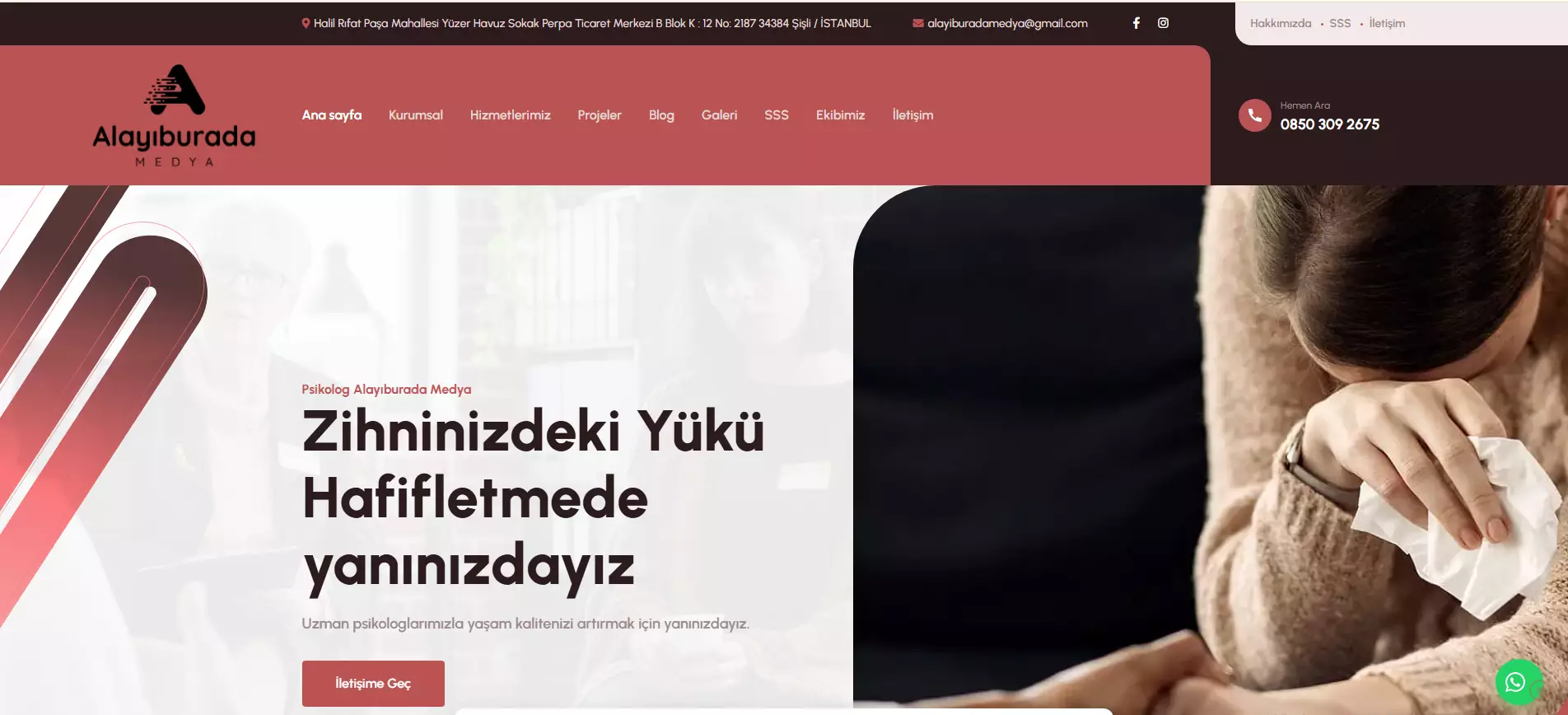 Psikolog & Terapi Merkezi Web Sitesi Yazılımı 🧠